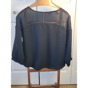 Ann Taylor Black Long Sleeve Round Neck Pullover Women's Regular Blouse Size S